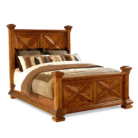 Queen-SizePanel Bed with X Molding Details